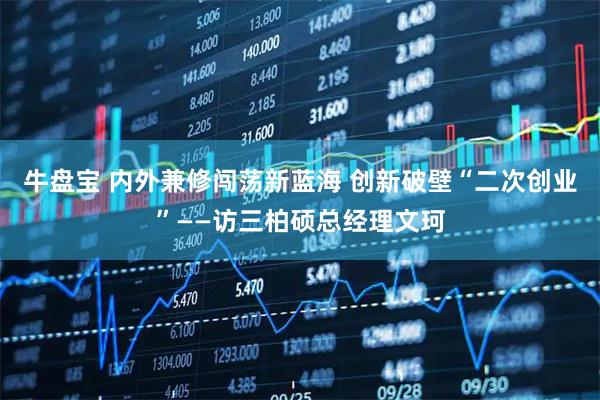 牛盘宝 内外兼修闯荡新蓝海 创新破壁“二次创业”——访三柏硕总经理文珂